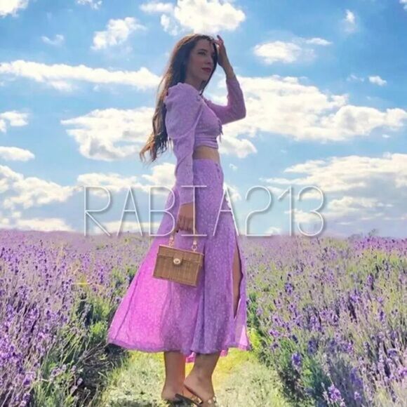 ZARA 2-PIECE FLORAL TIED PRINT BLOUSE & SKIRT SET - Picture 3 of 12